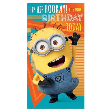 Its Your Birthday Hooray Minions Birthday Card With Stickers £2.69